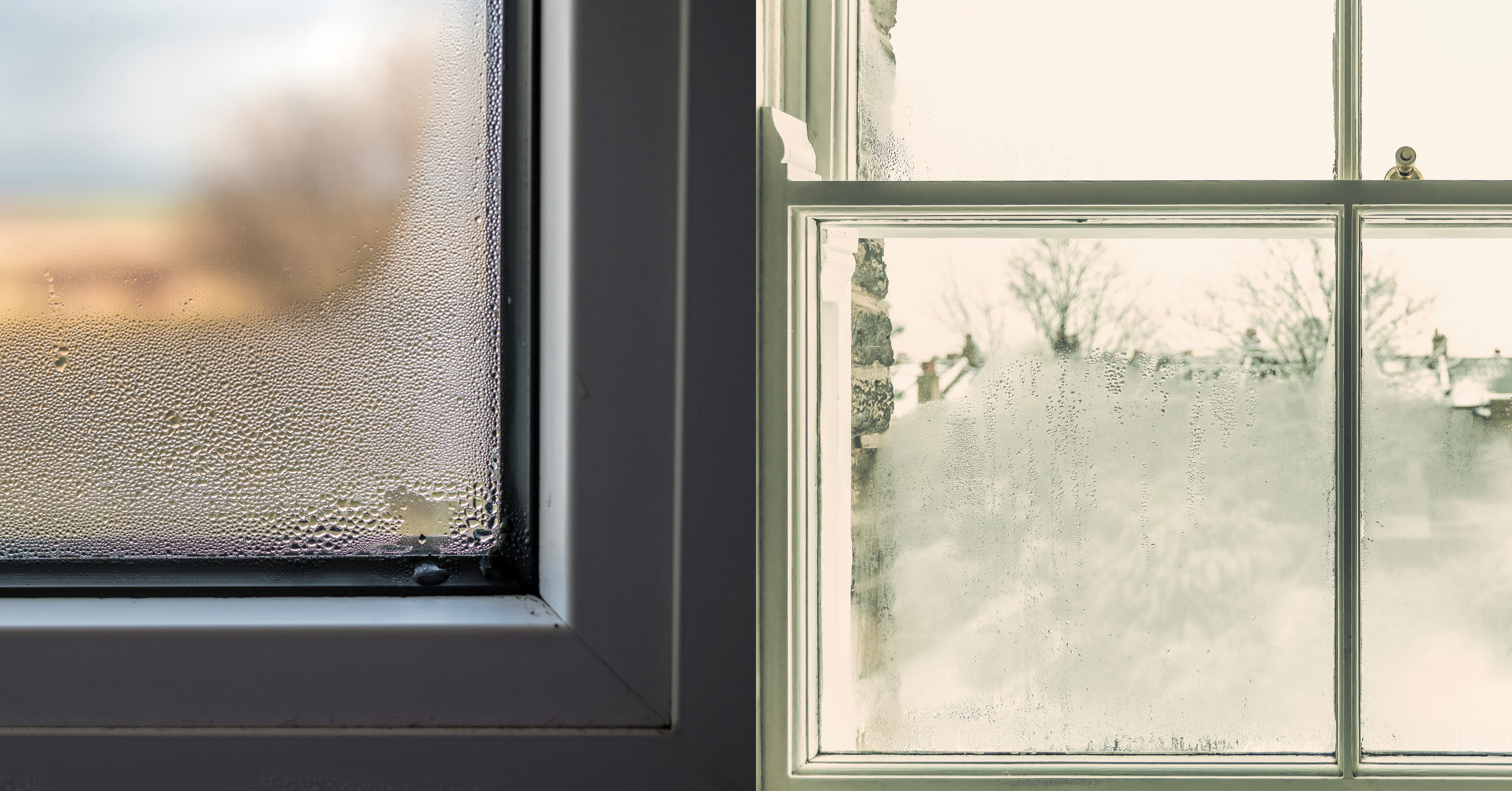 Interior vs. internal condensation on a window. 