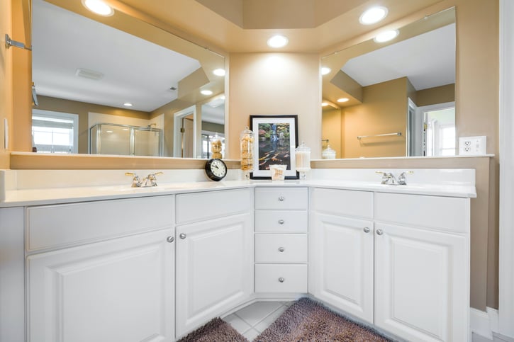Custom Bathroom Corner Mirror