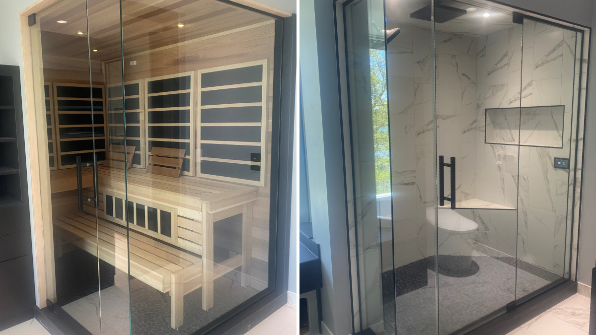 Custom glass showers