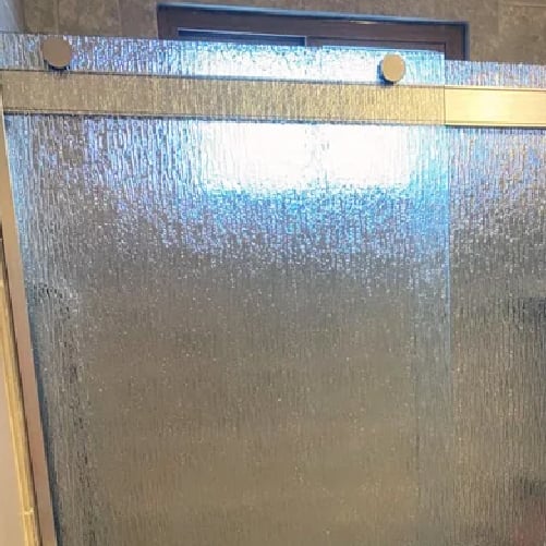 Pattern glass shower slider