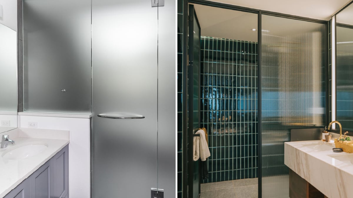 Patterned shower glass