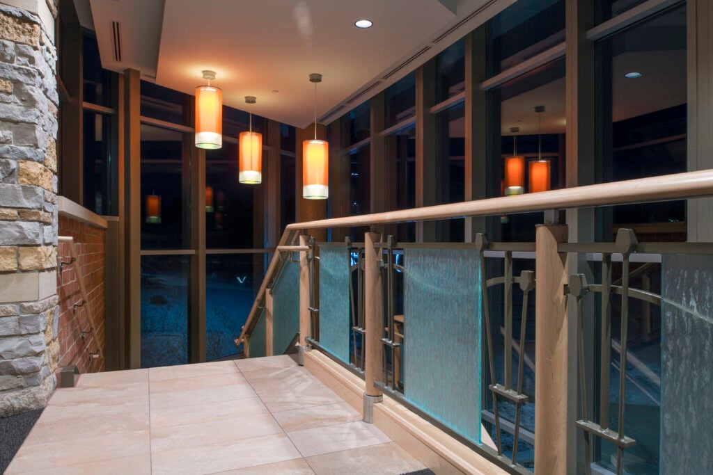 Commercial glass stairway
