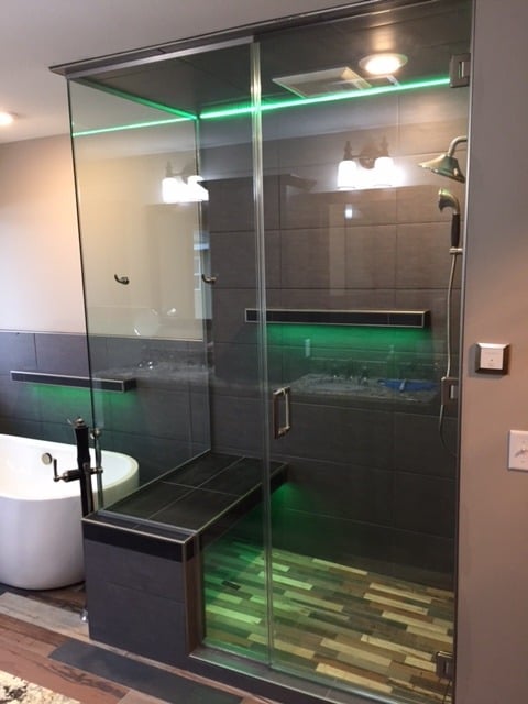 Glass shower enclosure
