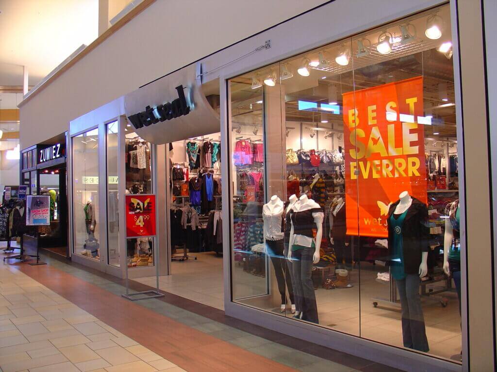 Mall display windows