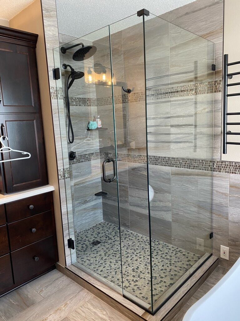 Glass shower enclosure