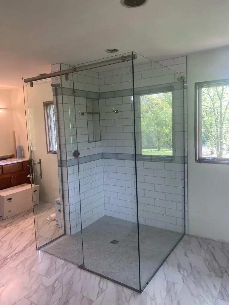 Glass shower enclosure