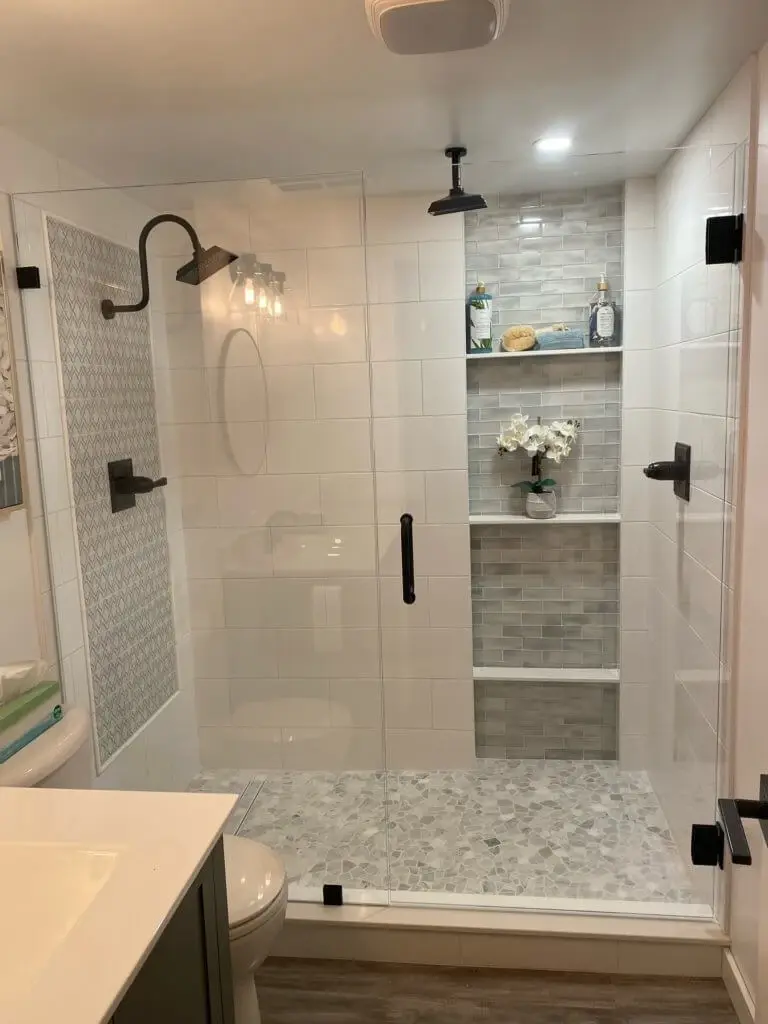 Glass shower enclosure